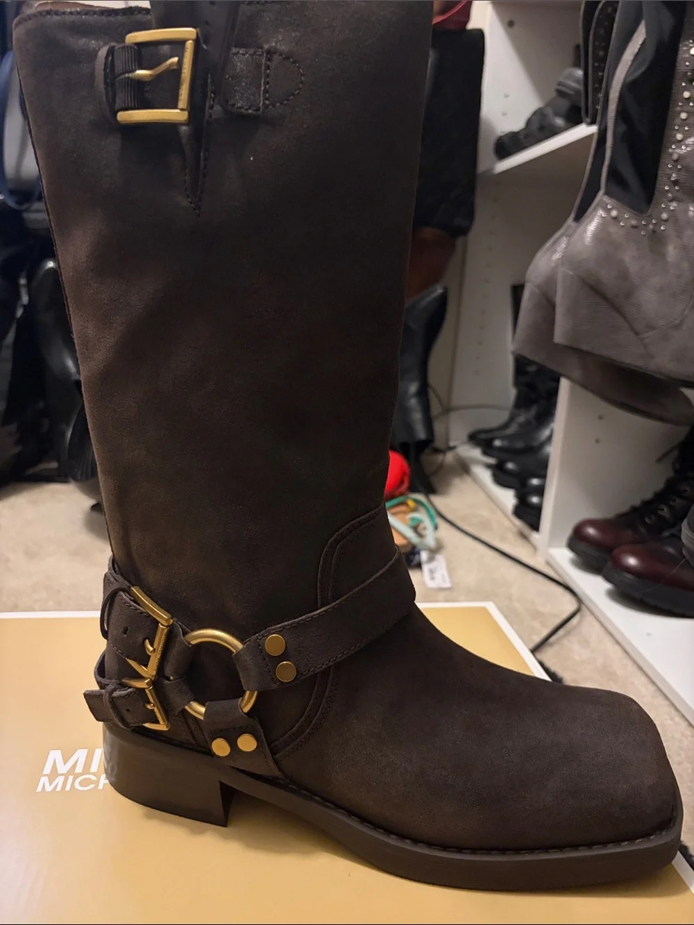 Michael Kors Crosby Suede Moto Boot - Picture 5 of 6